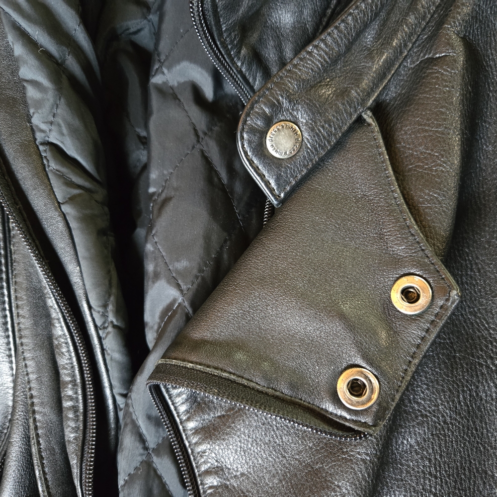 Men's Black Leather Jacket - Picture 3 of 15